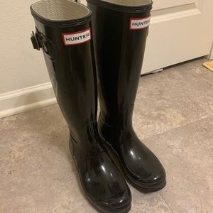 Black Gloss Tall Hunter Boots